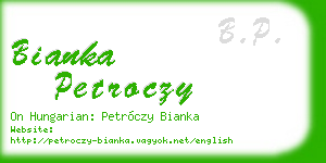 bianka petroczy business card